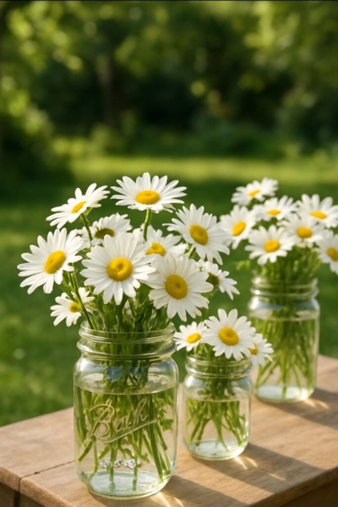 Mason Jars With Flowers