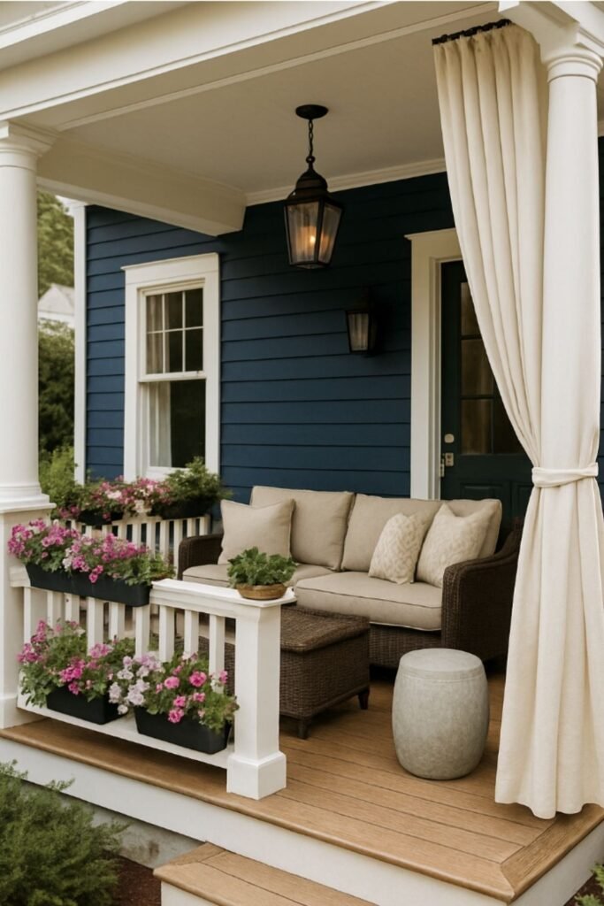 Curtains on the porch