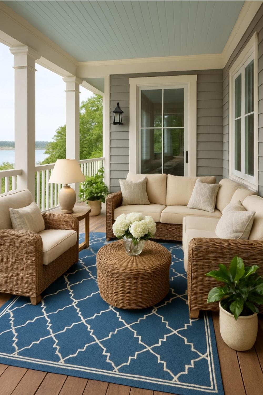 outside rug on the porch