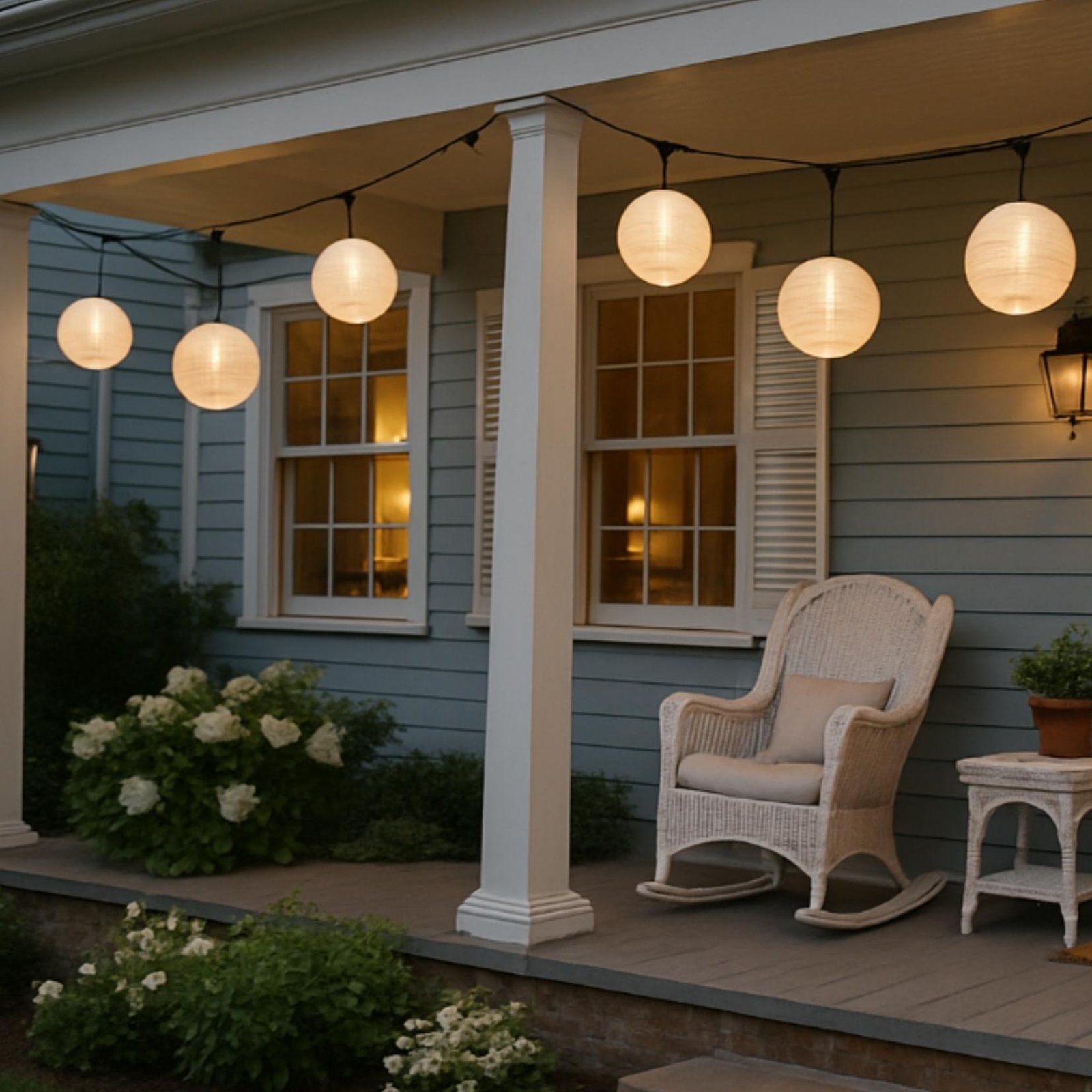 solar latern on the porch